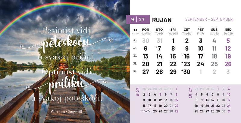 Promotivni stolni kalendar čestitka - motivacijski