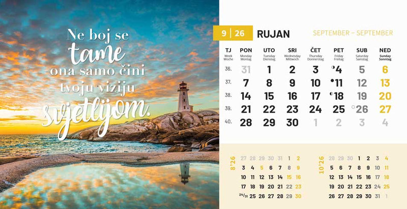 Promotivni stolni kalendar čestitka - motivacijski