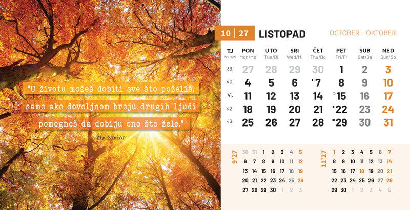 Promotivni stolni kalendar čestitka - motivacijski