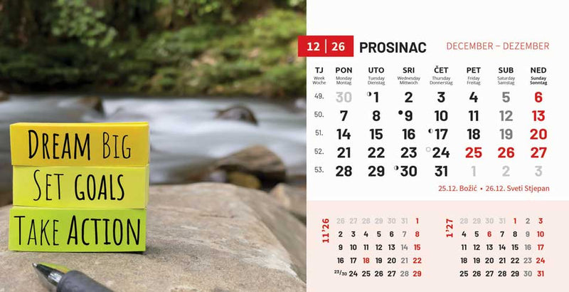 Promotivni stolni kalendar čestitka - motivacijski
