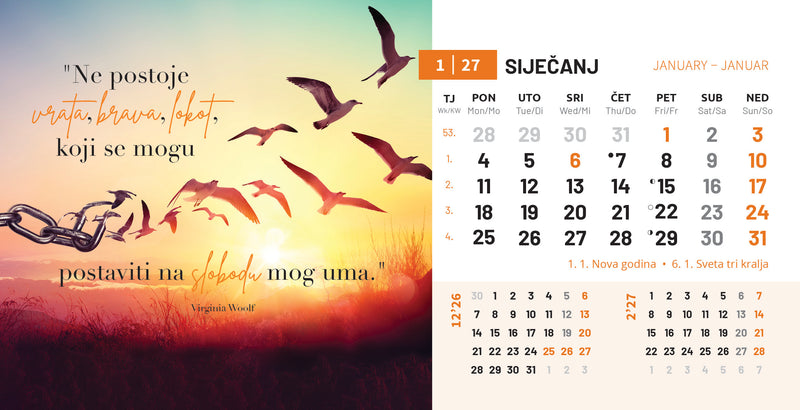 Promotivni stolni kalendar čestitka - motivacijski