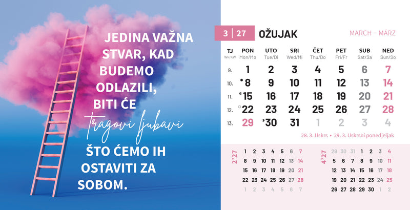 Promotivni stolni kalendar čestitka - motivacijski