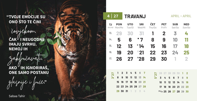 Promotivni stolni kalendar čestitka - motivacijski