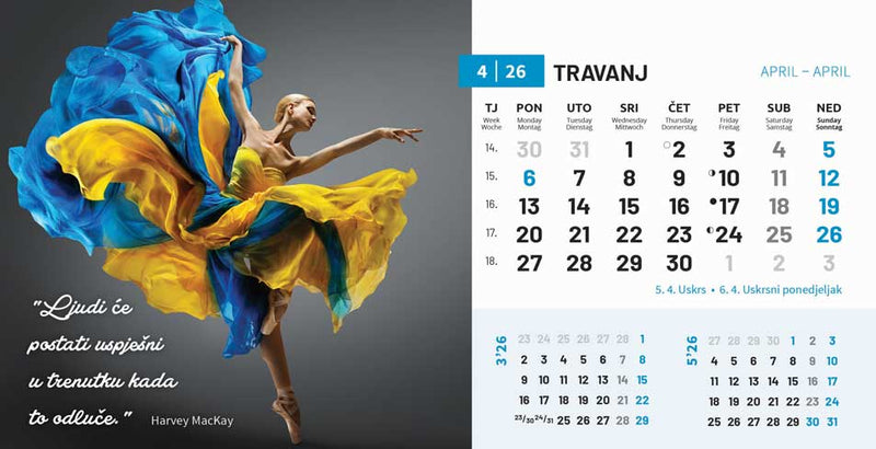Promotivni stolni kalendar čestitka - motivacijski