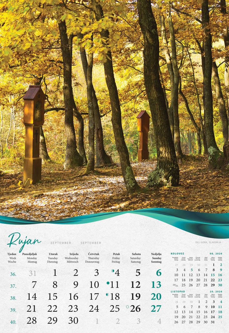 Promotivni zidni kalendar Šume, vode i more