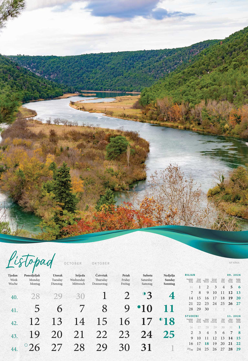 Promotivni zidni kalendar Šume, vode i more