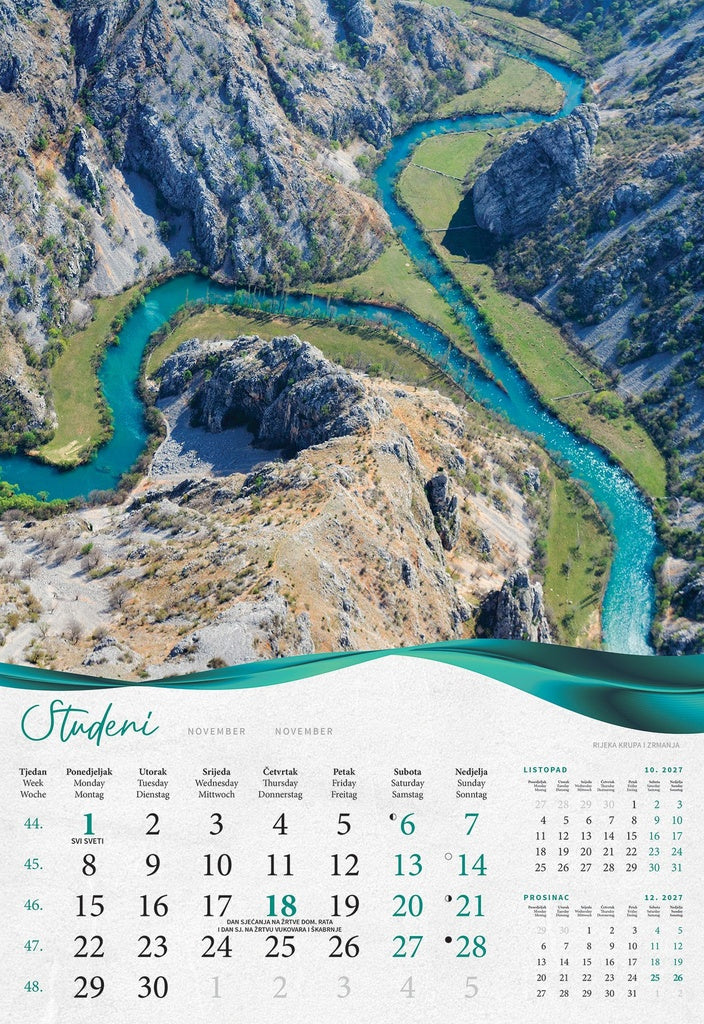 Promotivni zidni kalendar Šume, vode i more