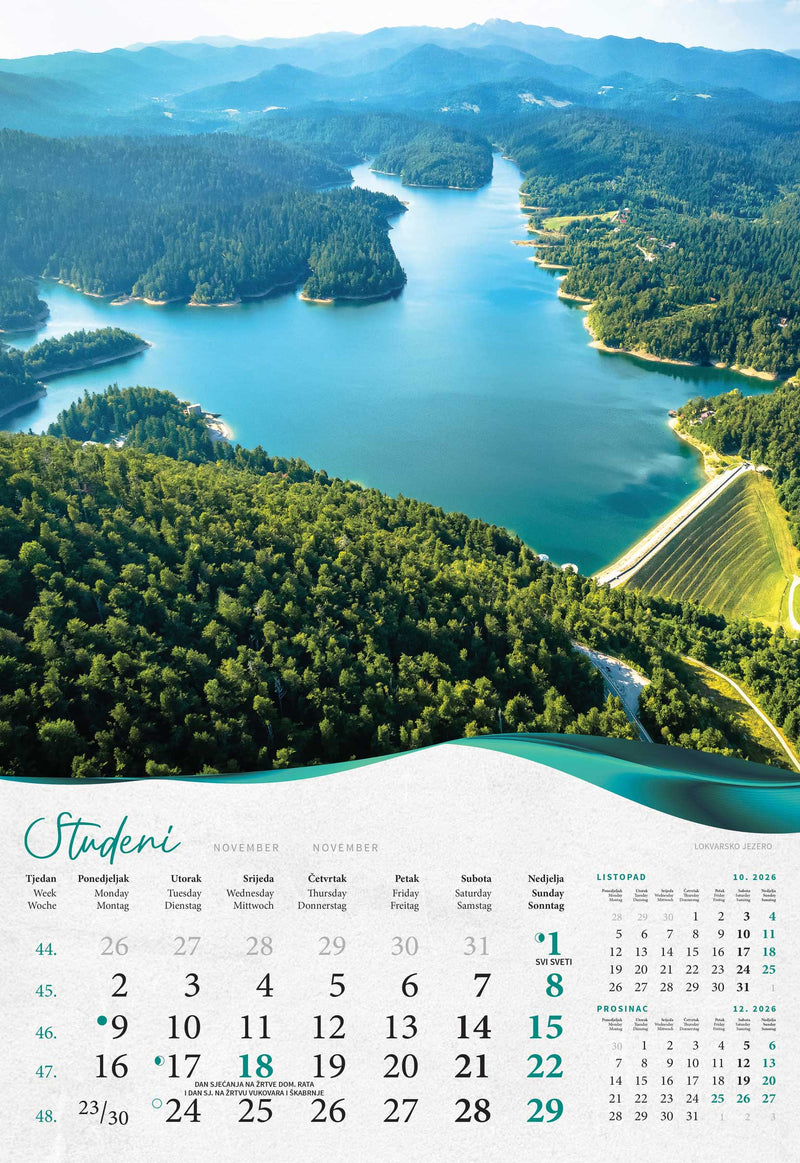 Promotivni zidni kalendar Šume, vode i more