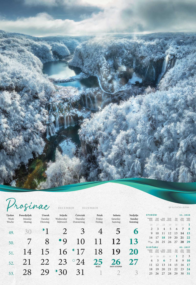 Promotivni zidni kalendar Šume, vode i more