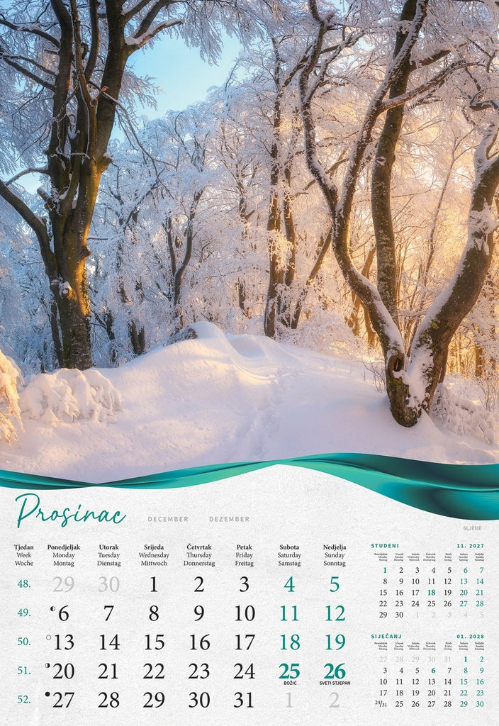 Promotivni zidni kalendar Šume, vode i more