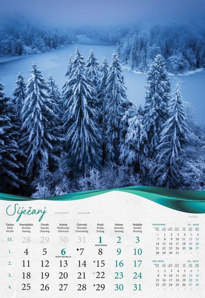 Promotivni zidni kalendar Šume, vode i more