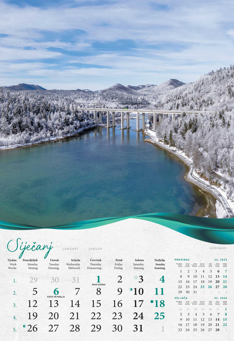 Promotivni zidni kalendar Šume, vode i more