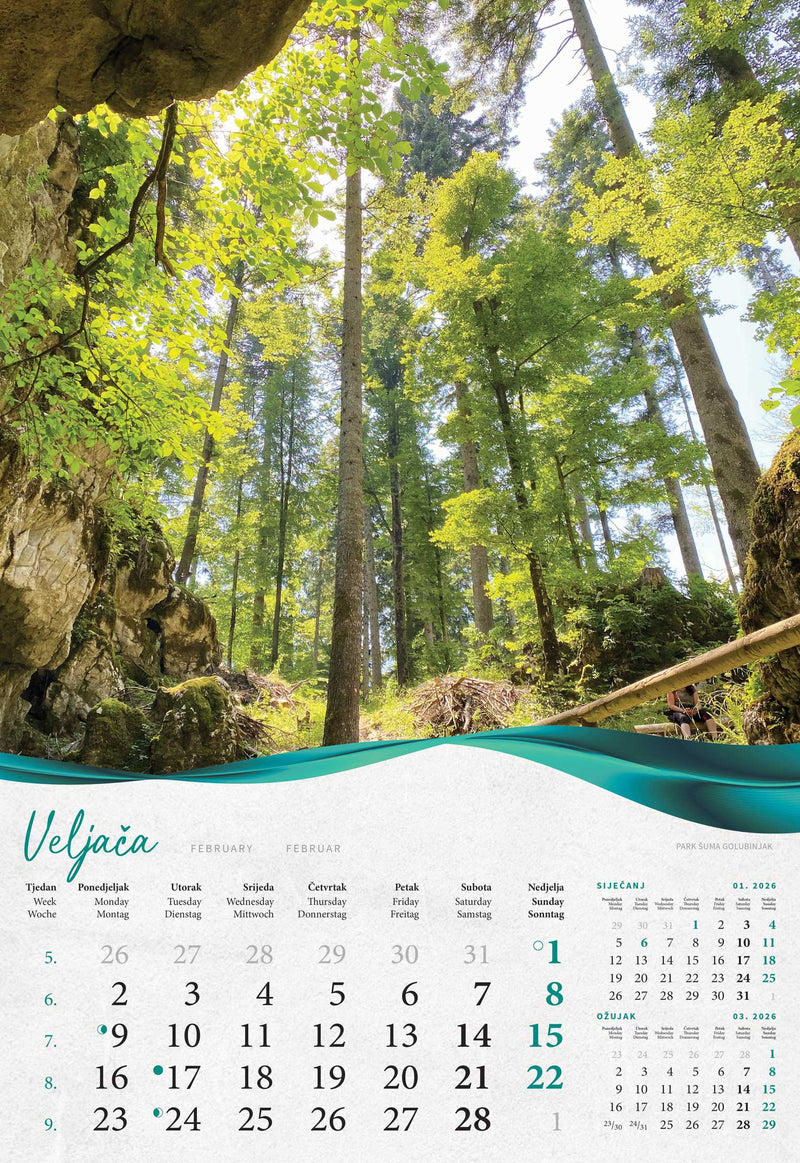 Promotivni zidni kalendar Šume, vode i more