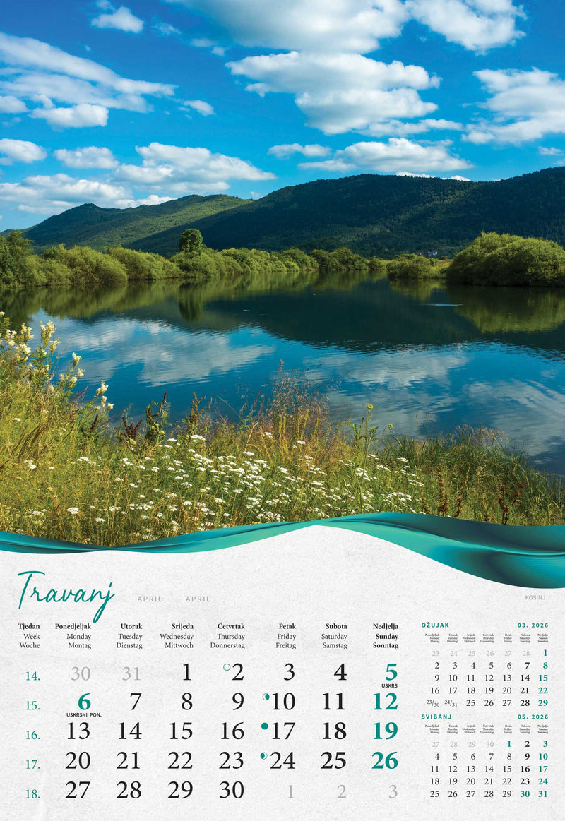 Promotivni zidni kalendar Šume, vode i more