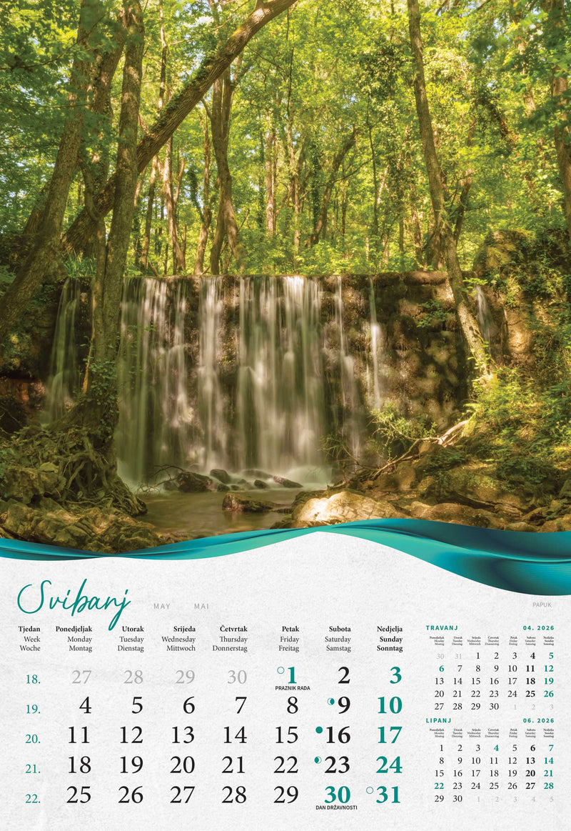 Promotivni zidni kalendar Šume, vode i more