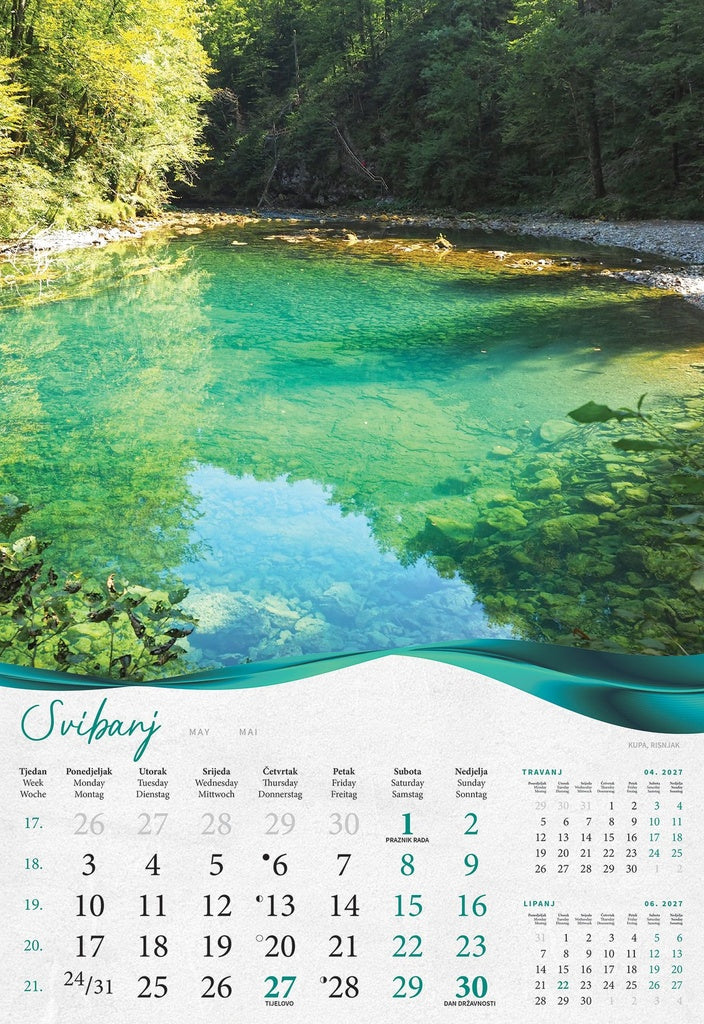 Promotivni zidni kalendar Šume, vode i more