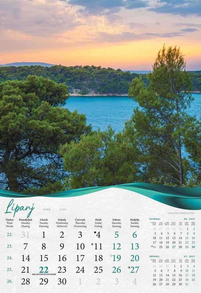 Promotivni zidni kalendar Šume, vode i more