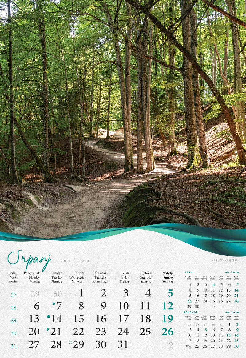 Promotivni zidni kalendar Šume, vode i more