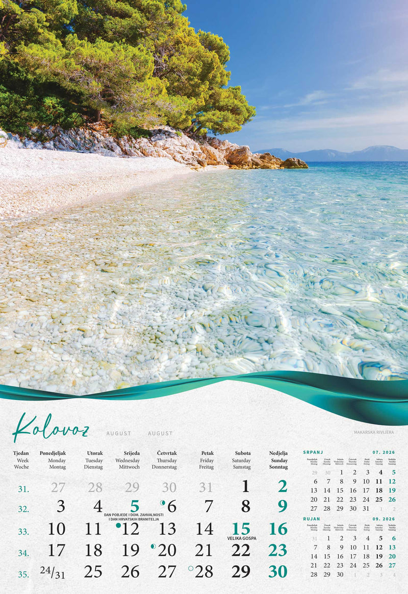 Promotivni zidni kalendar Šume, vode i more