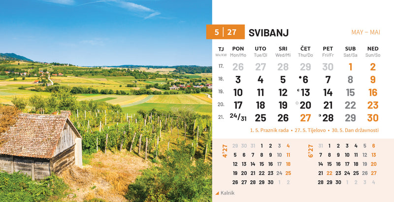 Stolni kalendar čestitka - priroda Hrvatske