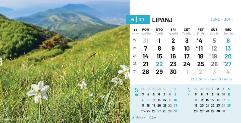 Stolni kalendar čestitka - priroda Hrvatske