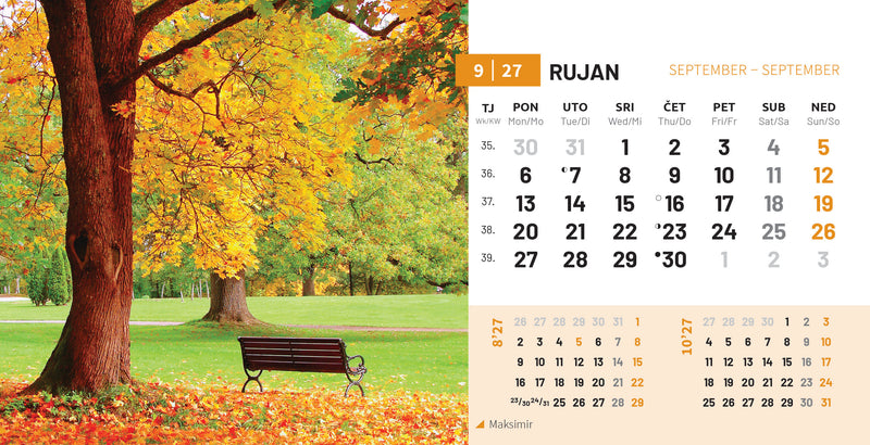 Stolni kalendar čestitka - priroda Hrvatske