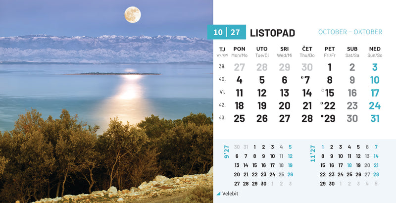 Stolni kalendar čestitka - priroda Hrvatske