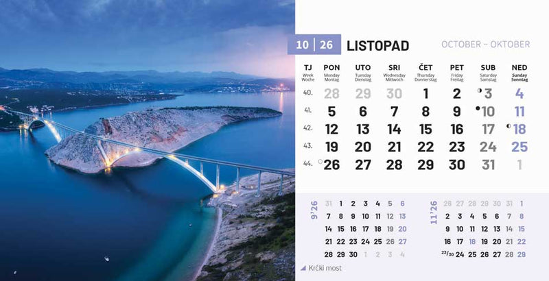 Stolni kalendar čestitka - priroda Hrvatske