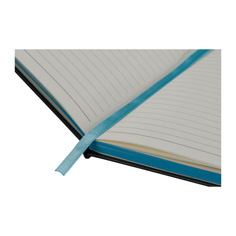 Promotivni A5 notes s koricama od PVC-a i obojanim rubom, tirkizne boje | Promidžbeni pokloni