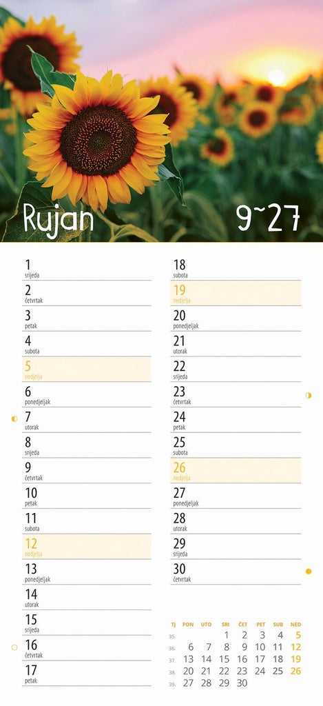 Promotivni zidni kalendar Cvjetni planer