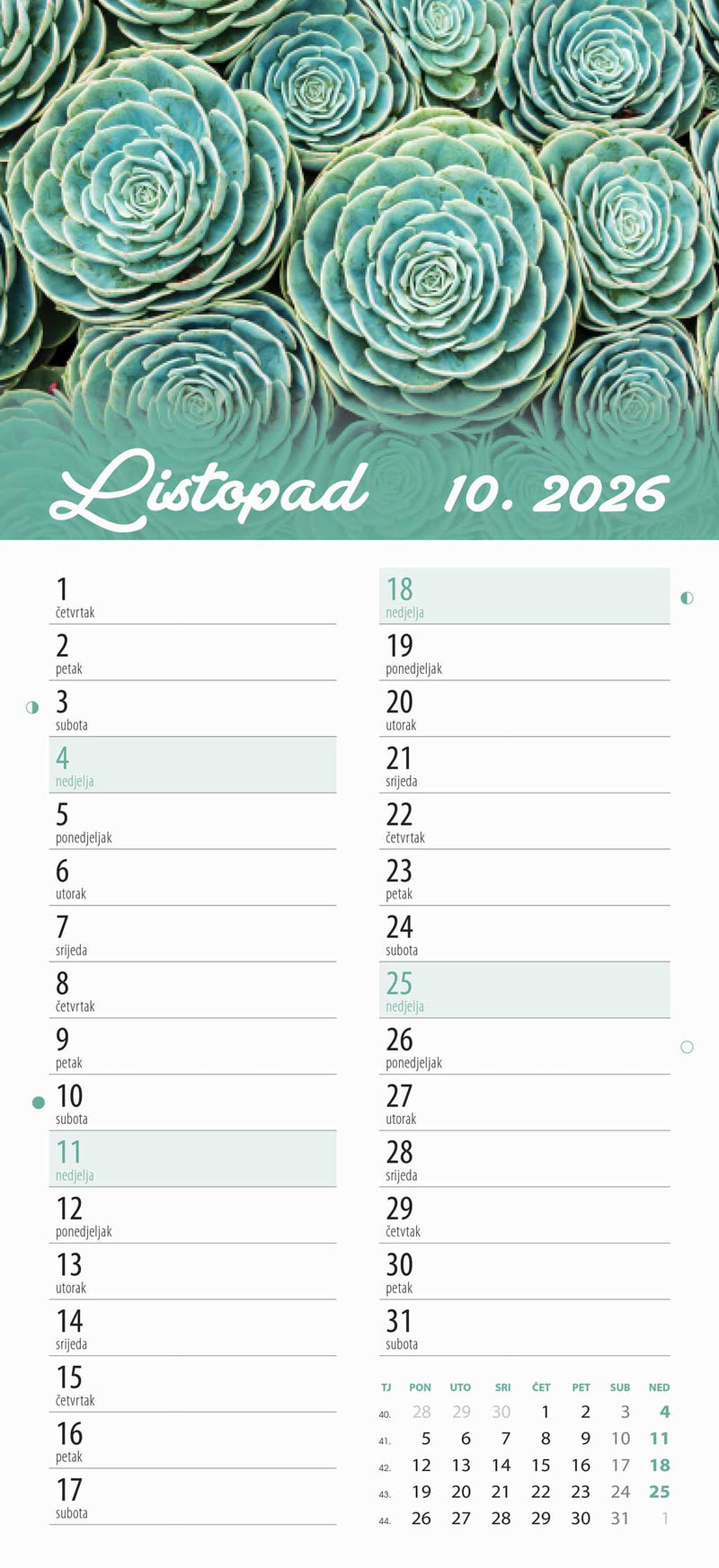 Promotivni zidni kalendar Cvjetni planer