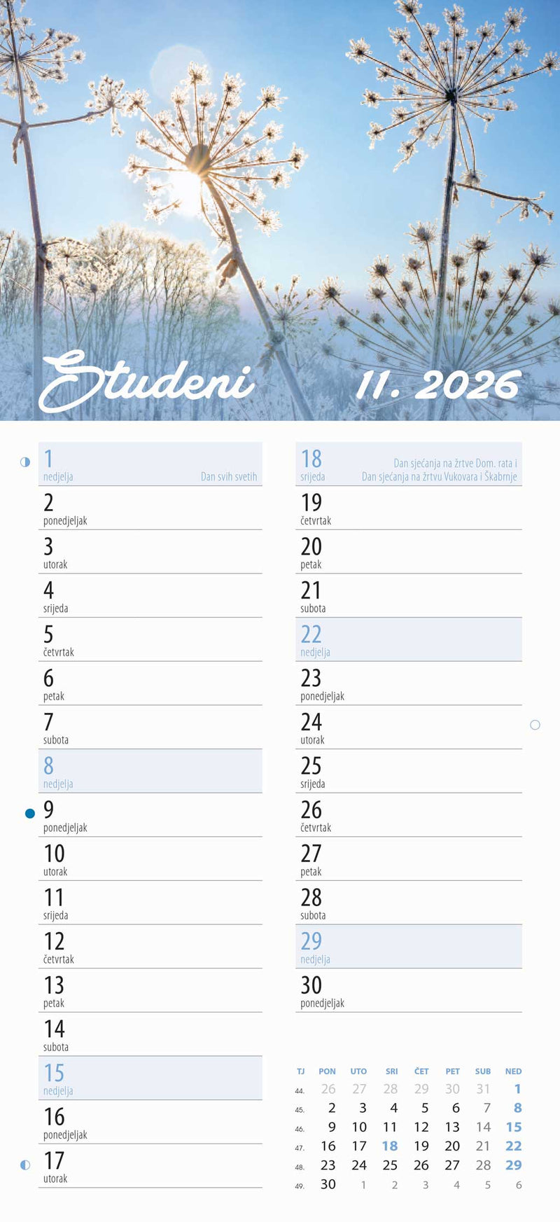 Promotivni zidni kalendar Cvjetni planer