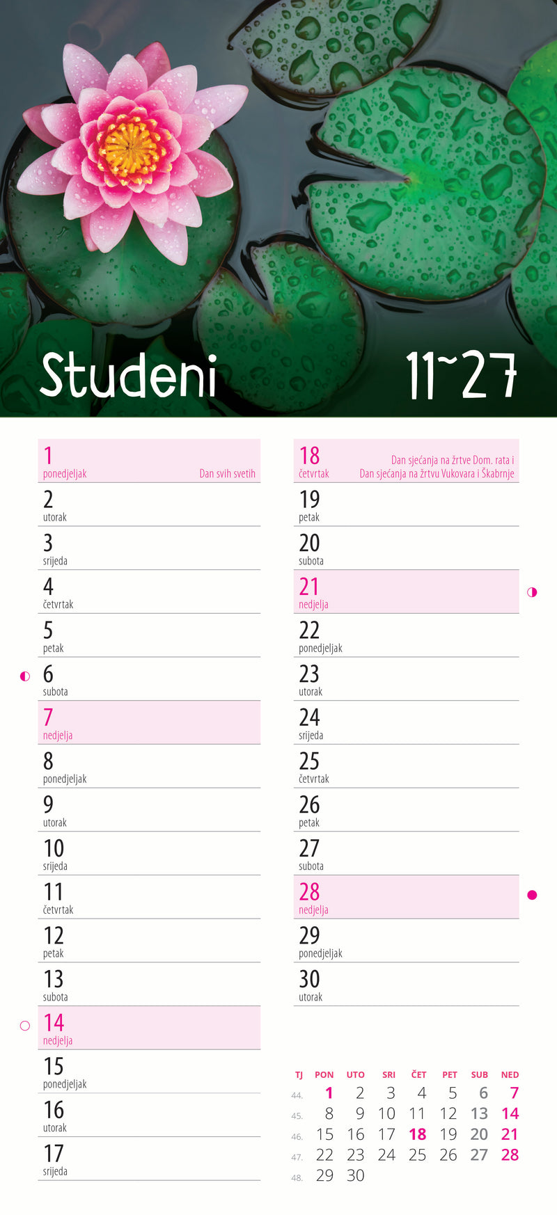 Promotivni zidni kalendar Cvjetni planer