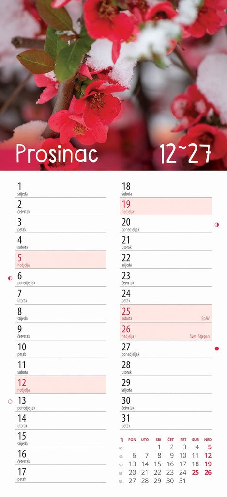 Promotivni zidni kalendar Cvjetni planer