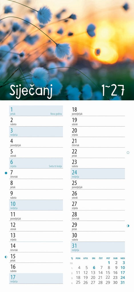 Promotivni zidni kalendar Cvjetni planer