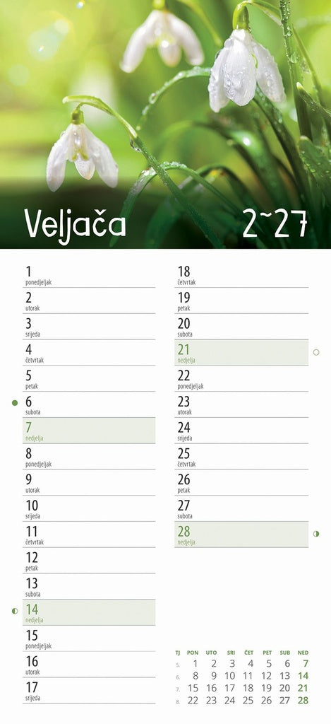 Promotivni zidni kalendar Cvjetni planer