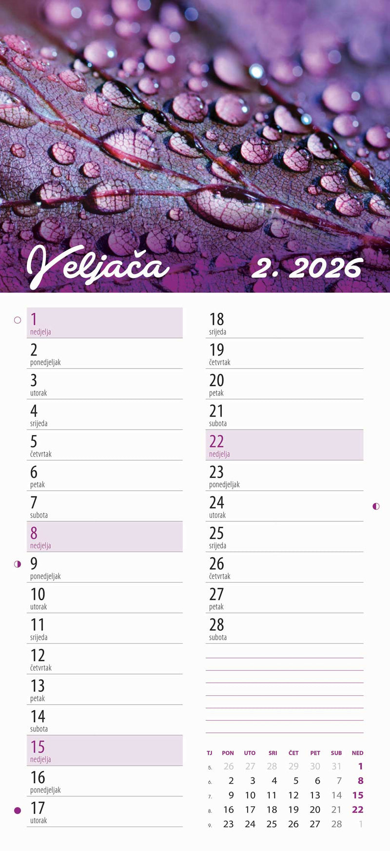 Promotivni zidni kalendar Cvjetni planer
