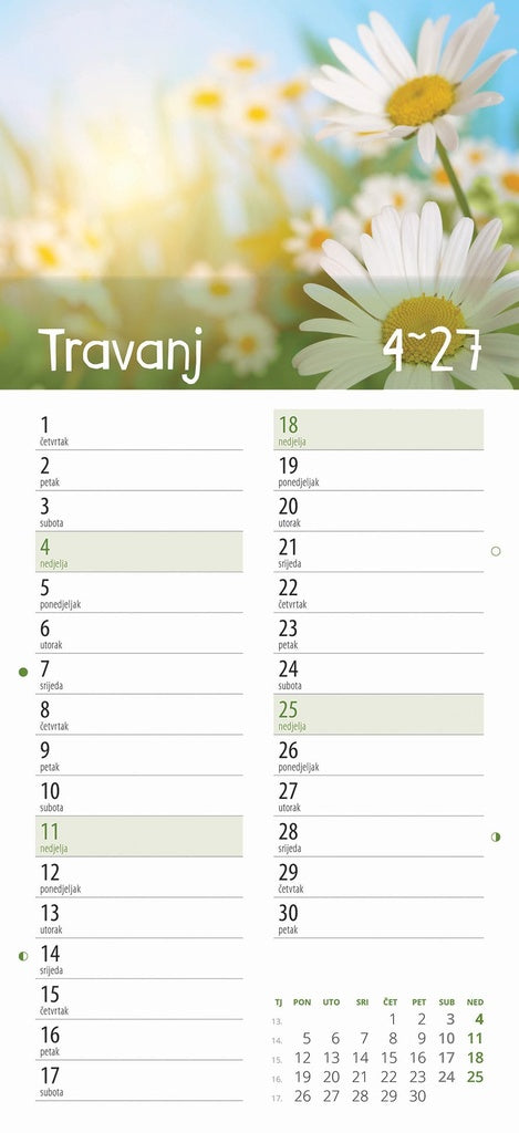 Promotivni zidni kalendar Cvjetni planer
