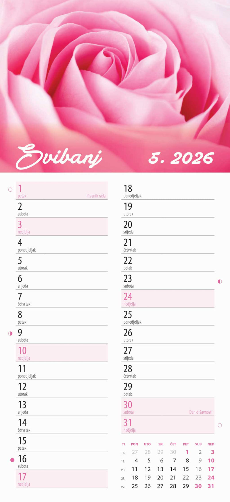 Promotivni zidni kalendar Cvjetni planer
