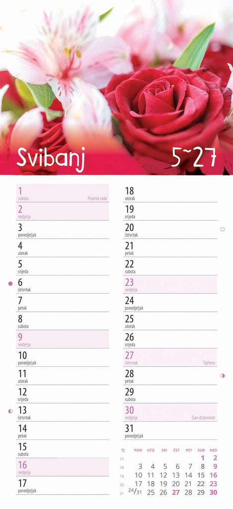 Promotivni zidni kalendar Cvjetni planer