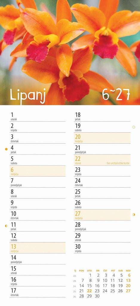 Promotivni zidni kalendar Cvjetni planer