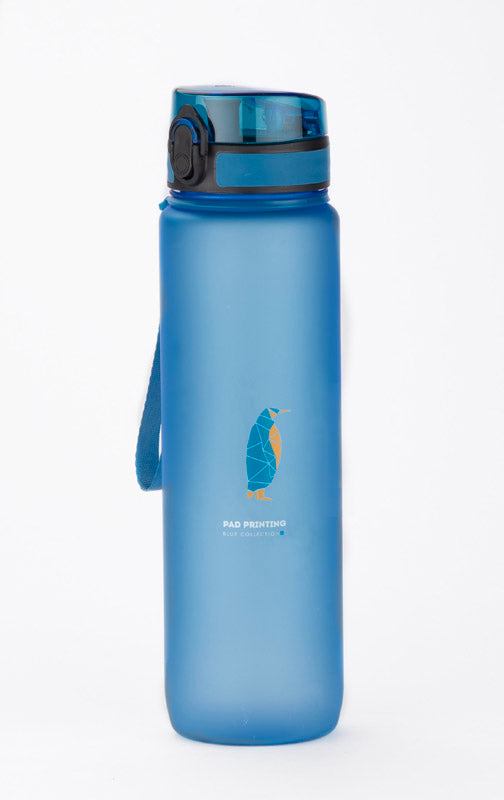 Promotivna sportska motivacijska boca za vodu 1000ml, plave boje s tiskom | Poslovni pokloni