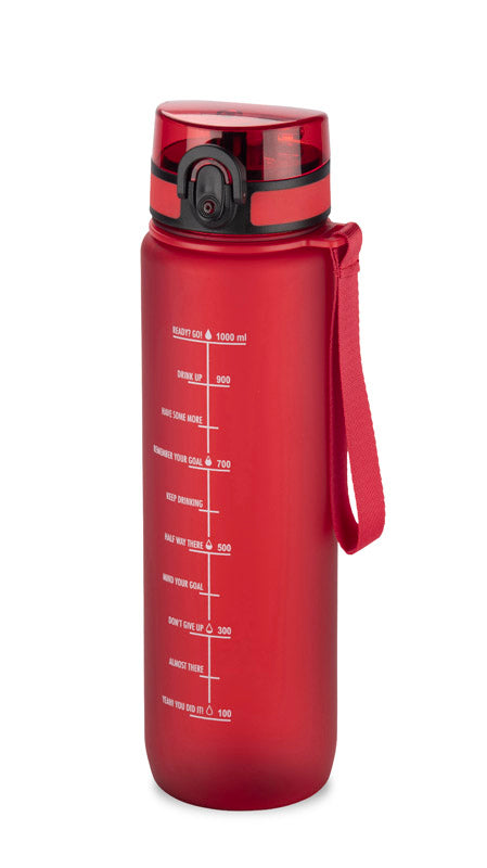 Promotivna sportska motivacijska boca za vodu 1000ml, crvene boje | Poslovni pokloni