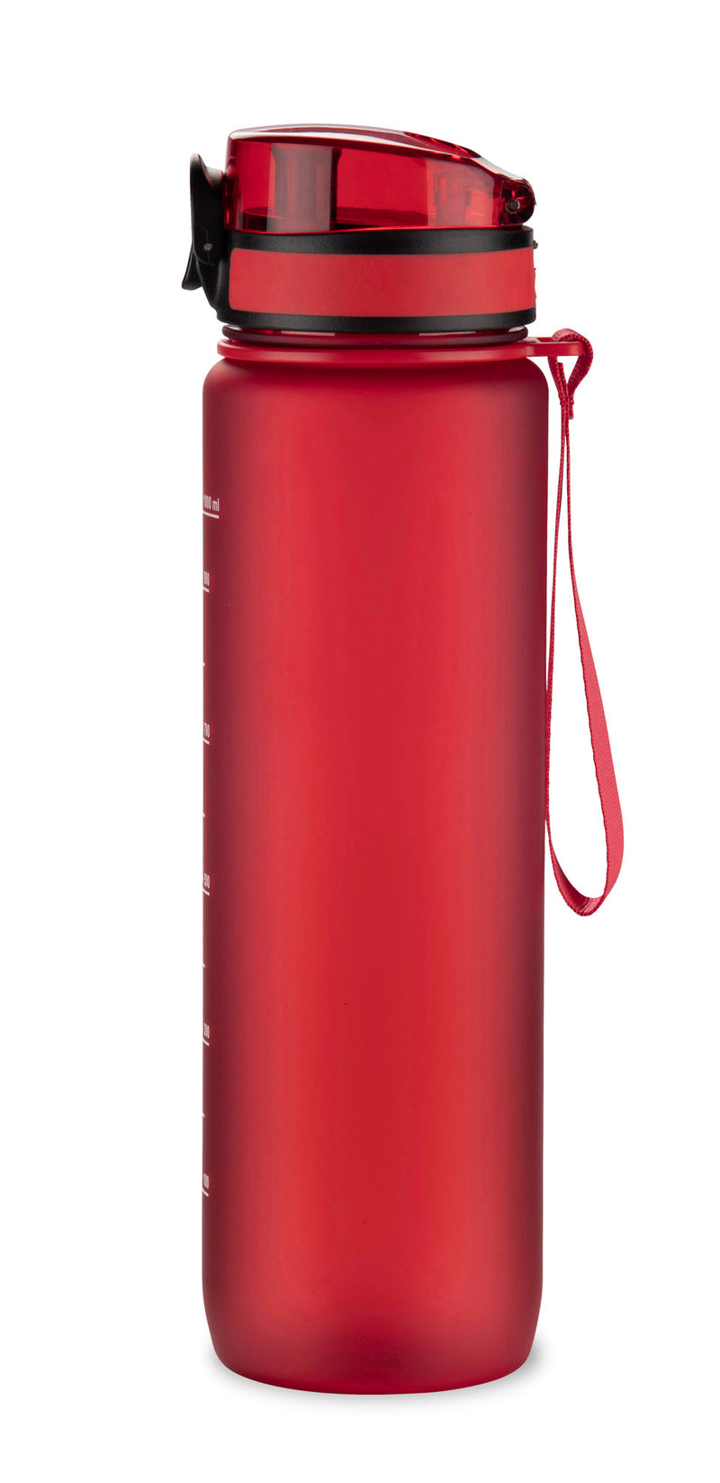Reklamna sportska motivacijska boca za vodu 1000ml, crvene boje | Poslovni pokloni