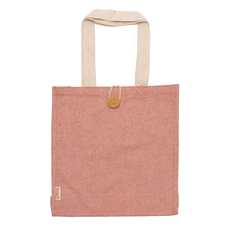 Čvrsta eko vrećica za kupovinu od recikliranog pamuka s unutarnjim džepom i gumbom za zatvaranje