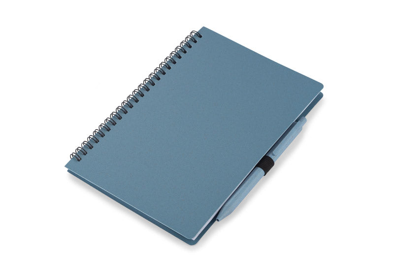 Spiralni eko A5 notes s kemijskom olovkom od vlakana slame