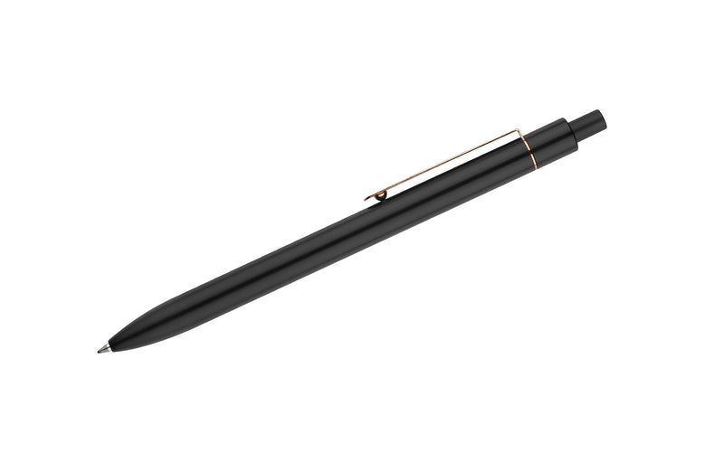 Reklamna elegantna mat kemijska olovka sa zlatnom kopčom, crne boje | Poslovni pokloni