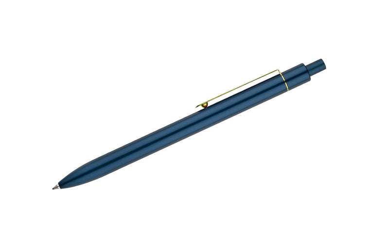 Reklamna elegantna mat kemijska olovka sa zlatnom kopčom, plave boje | Poslovni pokloni
