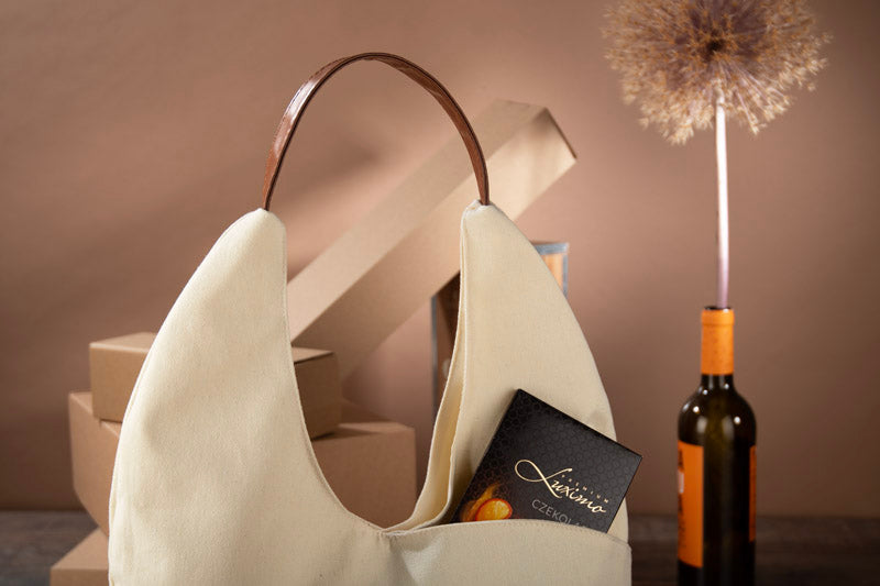 Promotivna pamučna torba u obliku ženske torbice, bež boje | Promo pokloni