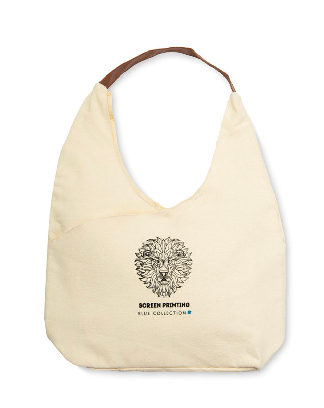 Reklamna pamučna torba u obliku ženske torbice, bež boje s tiskom | Poslovni pokloni